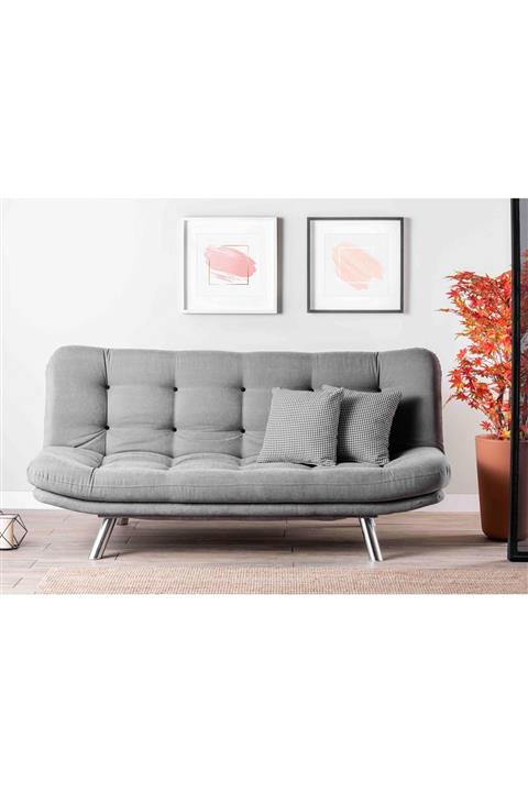 Pafu Gri Misa Üçlü Yataklı Koltuk