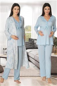 Effort Pijama Freya Effort Lohusa Hamile Sabahlık Pijama Takımı 3'lü Set