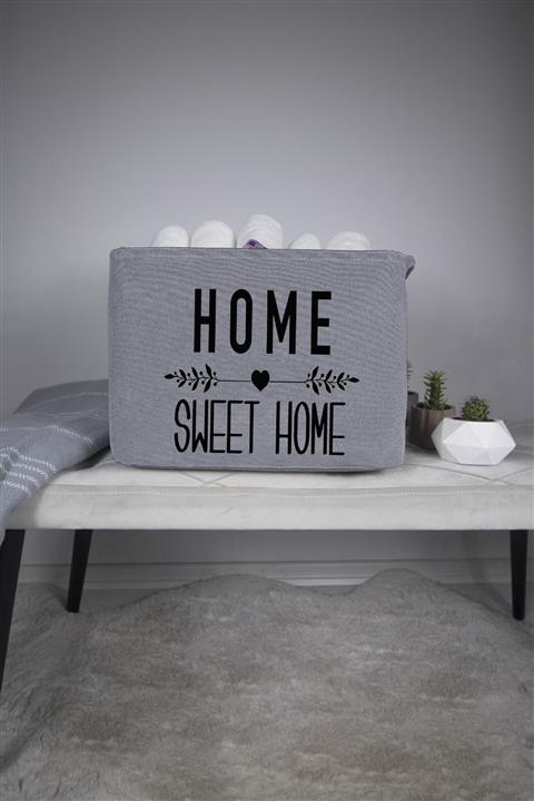 Rope Home Gri Dikdörtgen Sepet