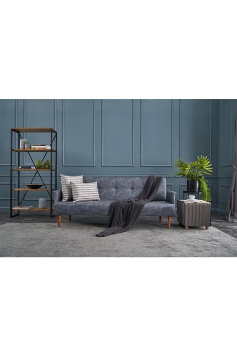 Evdebiz Navan Yataklı Üçlü Kanepe Antrasit