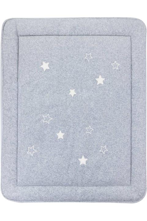 Uygun Bebe Gri Yıldız Nakış Havlu Emekleme Minderi  Bebek Oyun Minderi 75x95x5 Cm