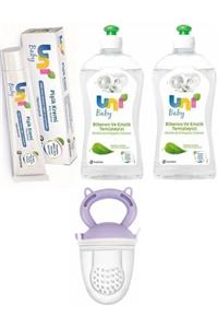 Uni Baby Biberon Ve Emzik Temizleyici 500 ml*2+unı Baby Pişik Önleyici 30 ml+meyve Süzgeci Mor