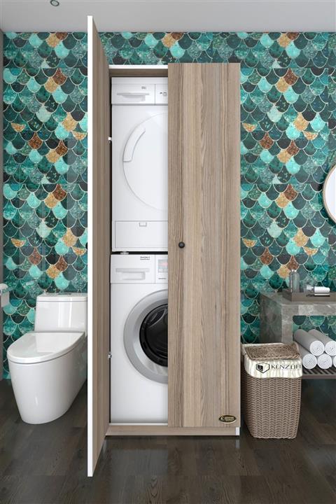 Kenzlife çamaşır-kurutma makinesi dolabı kapaklı mitya crd 180*70*60 banyo
