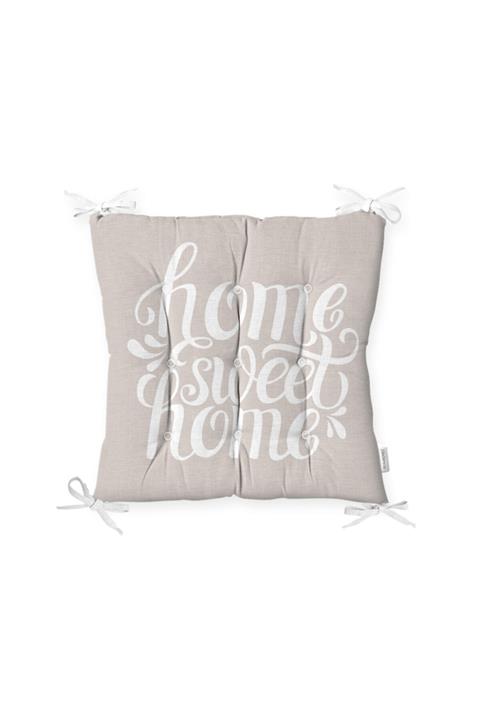Realhomes Home Sweet Home Dijital Baskılı Pofidik Sandalye Minderi