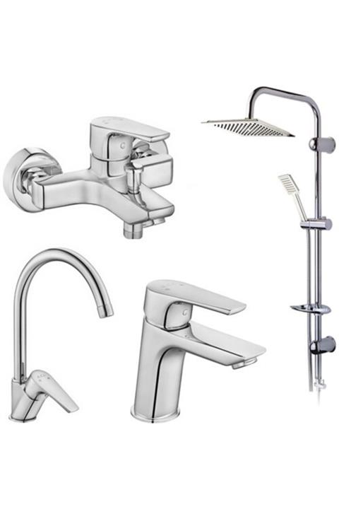 Eca Niobe Lavabo Seti Loramix Tetra Tepe Duş Seti 3'lü