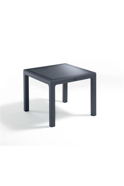 Novussi Camlı Rattan Masa Antrasit Renk