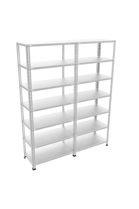 RafBurada 7 Katlı Duble Galvaniz Çelik Raf.depo,arşiv,dosya Rafı. 0.70 Mm-43x75-250cm