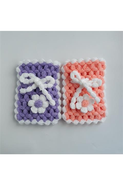 Ebrulisler El Örgüsü Papatya 2'li Bebek Banyo Lif Seti