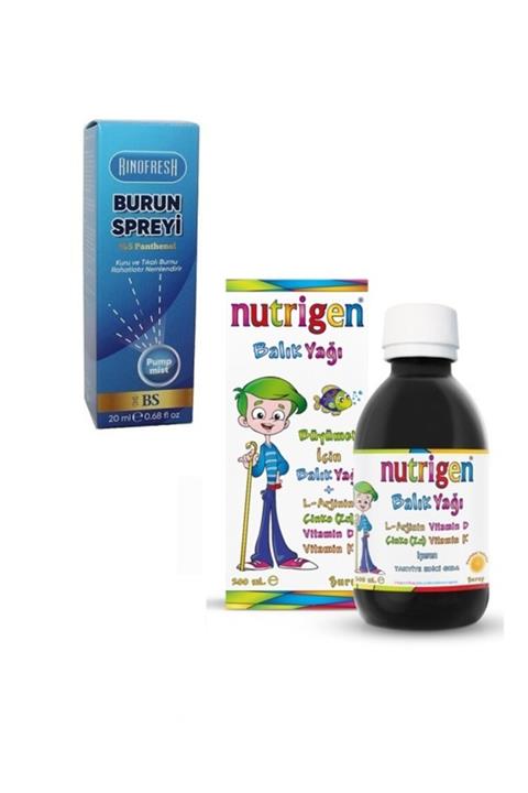 RINOFRESH Panthenol Burun Spreyi 20 ml + Çocuklar Için Balık Yağı Şurubu 200 ml
