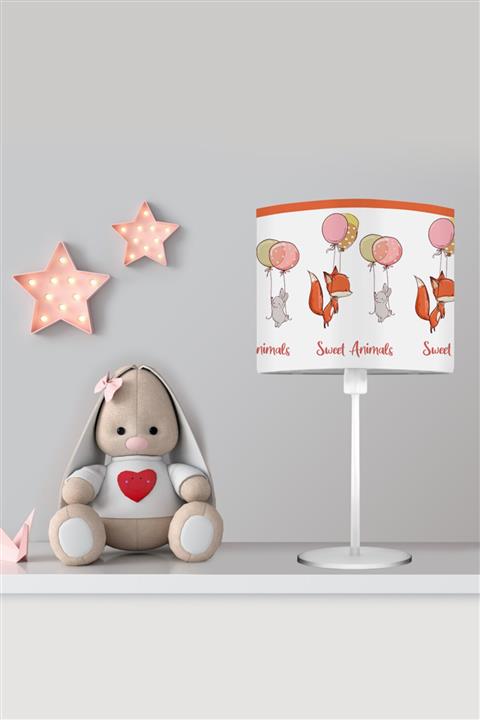 Homamia Beyaz Tilki ve Tavşan Başucu Abajuru