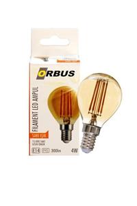 ORBUS 4w E14 Duy Amber Sarı Işık Dekoratif Rustik Led Ampul