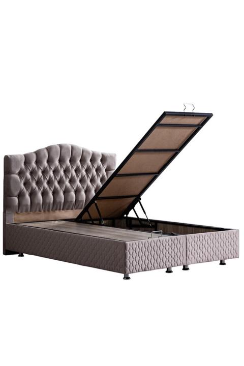 Setay Zümrüt Çift Kişilik Baza Başlık Seti, Gri