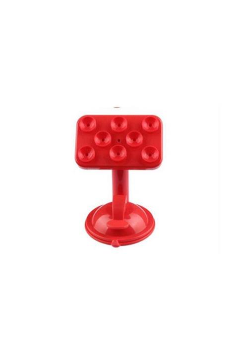 AMORİS Telefon Tutacağı 8 Vantuzlu Telefon Tutucu - Kırmızı