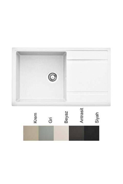 GL GENERAL 86ad Beyaz Granit Mutfak Eviyesi