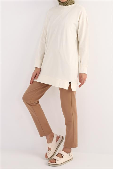 ALLDAY Kadın Ekru Pleksi Armalı Basic Tunik