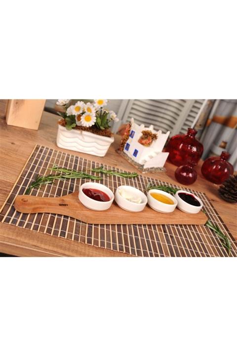 İBERRY Berry Ahşap Standlı 4'lü Sosluk