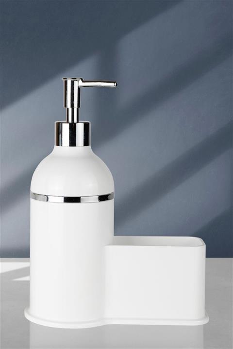 Toss Süngerlikli Sıvı Sabunluk & Deterjanlık Beyaz