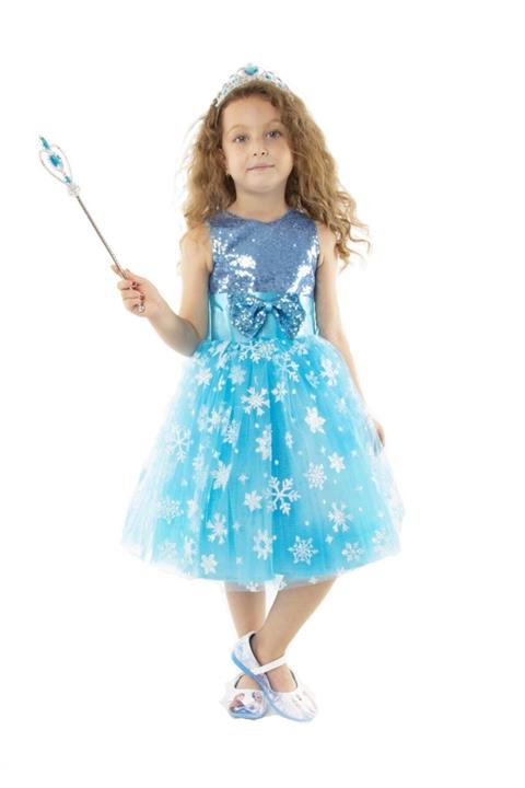 Moda Sitesi Elsa Kostüm Mini Kemerli Elsa Elbisesi Kabarık Özel Tasarım