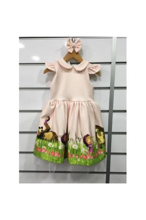 Mashotrend Masha Ve Koca Ayı Kız Çocuk Elbisesi - Maşa Kız Çocuk Abiye - Çocuk Elbisesi