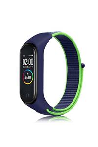 GTC Mi Band 3-4-5 Uyumlu Hasır Örgü Lacivert/yeşil Kordon Kayış