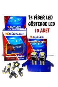 gürlerotoaksesuar T5 Led Ampul 10 Adet Gösterge Kadran Ampül 12v 5w Beyaz Renk