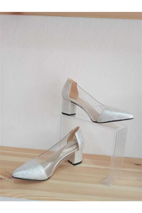cundashoesbyipek Sılver Şeffaf Topuklu Ayakkabı
