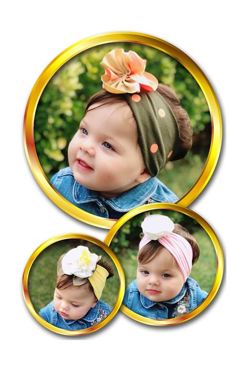 Babygiz Çok Renkli Kız Bebek Bandana Seti