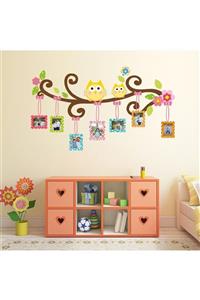 Canvartie Neşeli Baykuşlar Fotoğraf Albümü Çocuk Odası Duvar Sticker Set