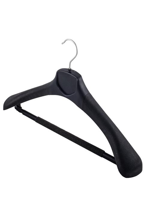 ABM GROUP Siyah Plastik Geniş Omuzlu Süngerli Askı 10'lu