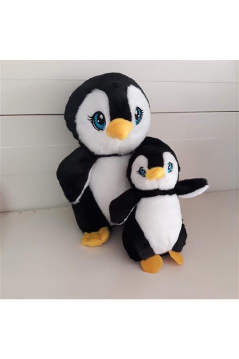 SELAY TOYS 25 Cm Peluş Anne Penguen Ve 15 Cm Peluş Yavru Penguen Oyuncak
