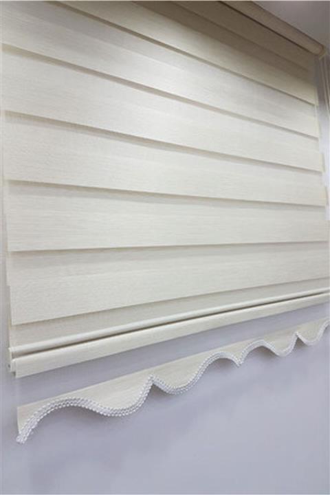 Taç Beyaz Bambu Zebra Perde