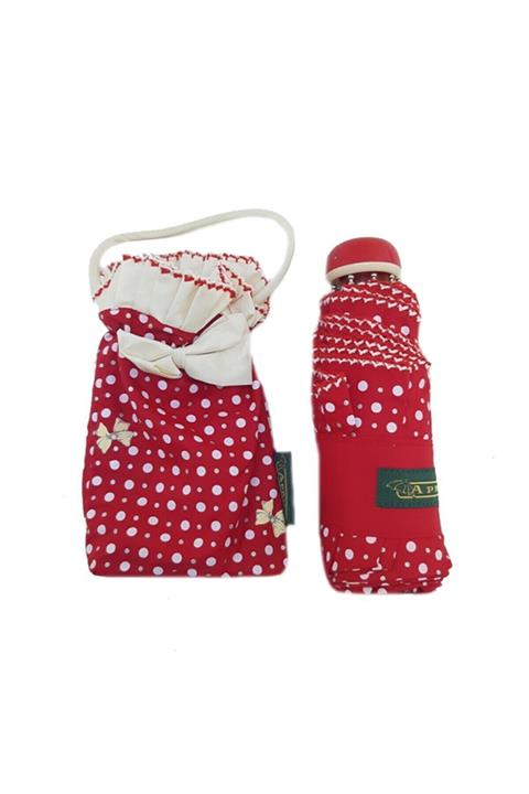 APRİL Kırmızı - Mini Fantastik Kadın Çantalı Şemsiye - Çantalı - Rüzgarda Kırılmayan - Yağmur Kar Için