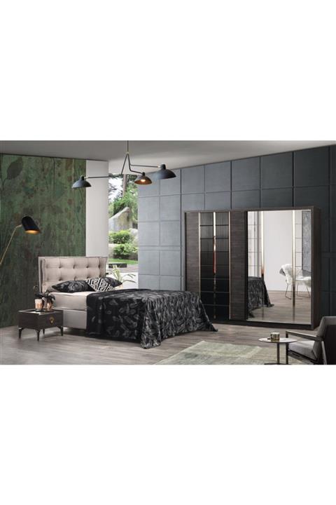 Çiftci Ticaret Siyah Homeset Sultan Mdf Sürgülü Yatak Odası Takımı