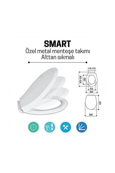 NKP Kare Modeli Yavaş Kapanan Klozet Kapağı