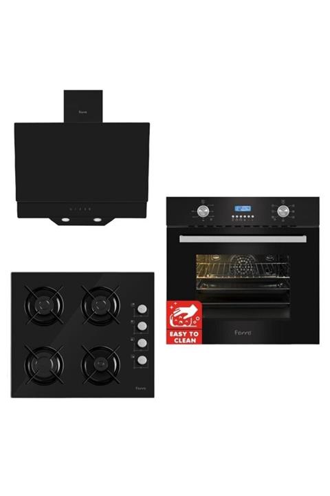 Ferre Lux İtaliano Black 3'lü Ankastre Set (7002-S2140-D016)