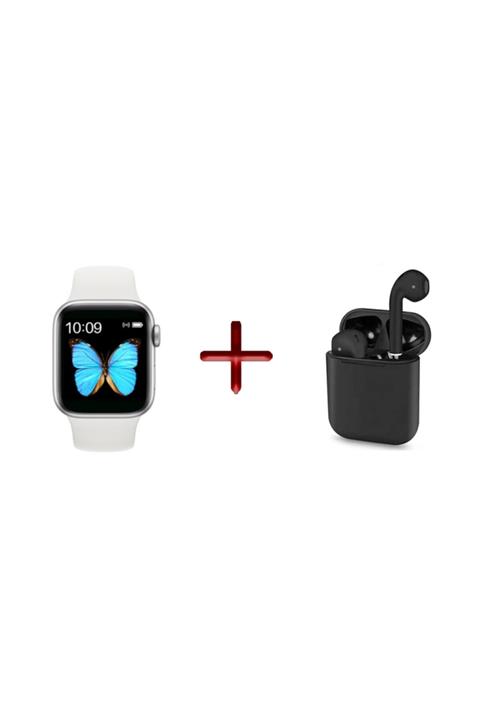 TECHNOMEN Smart Watch T500 Beyaz + Airpods I12 Siyah Tws Kablosuz Kulaklık Ikili Kombin T500 + I12