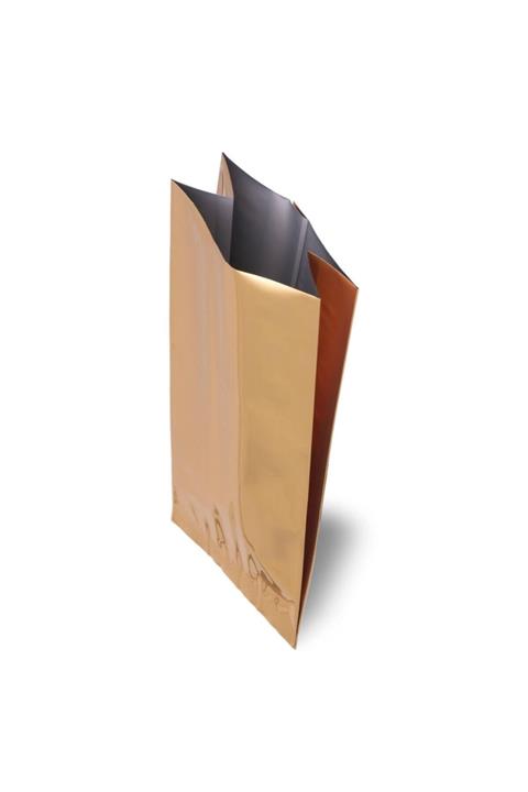 onlinepoşet Valfli Gold Yandan Körüklü Alüminyum Torba 250 Adet - 7,5x20 Cm