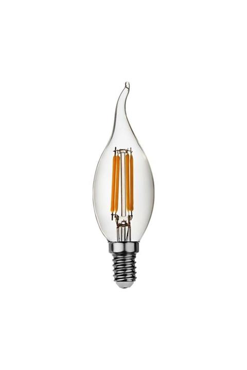 Heka Erd83 Kıvrık Mum Edison Flamanlı Rustik Led Ampul 6 Watt