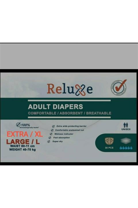 Reluxe Relüxe Tekstil Yuzey Hasta Bezi Xl Beden 30 Lu Paket