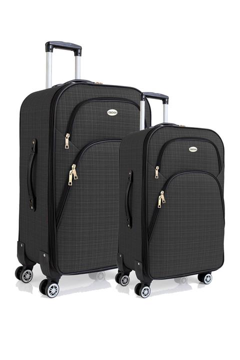 TREND Büyük Ve Orta Boy Valiz Seti 4 Teker Kumaş Valiz Antrasit 1081