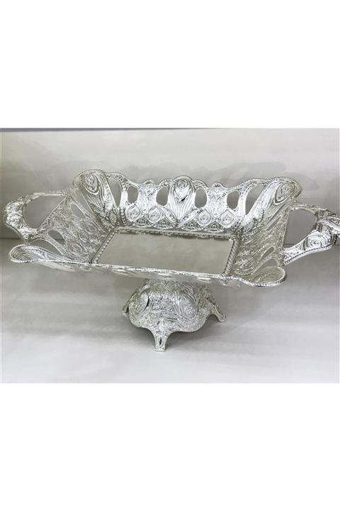 Çeyiz Fabrikası Gondol Çikolatalık Şekerlik Gümüş Dikdörtgen