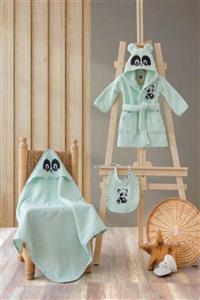 Coco Store Cotton Box Bebek Havlu Bornoz Banyo Seti Panda