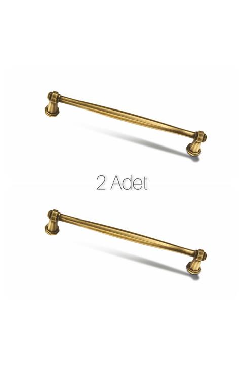 ARON HIRDAVAT Sütun Kulp Antik Sarı Mobilya Vestiyer Çekmece Dolap Kulbu 2 Adet 128mm