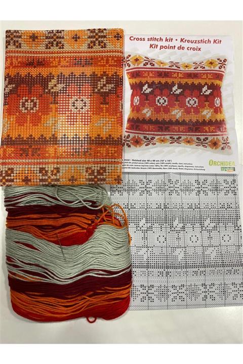 Hobinova Orchidea Goblen Işlemeye Hazır Kırlent Seti-9534