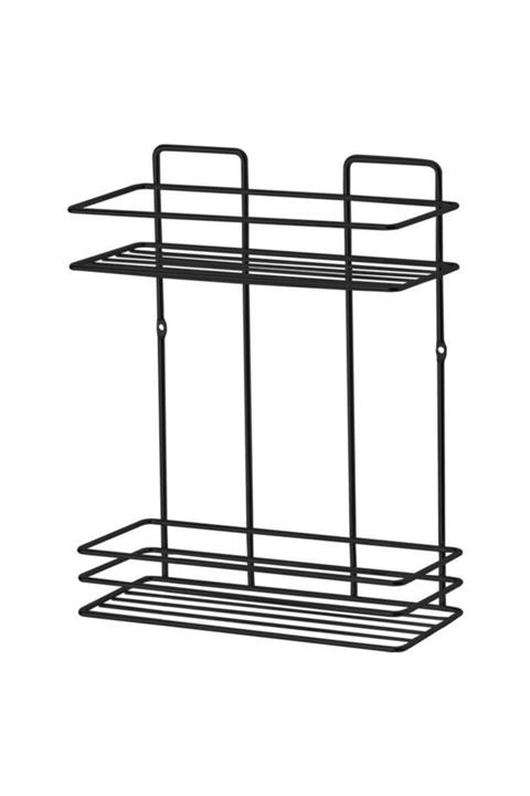 Okyanus Home Siyah Iki Katlı Banyo Rafı