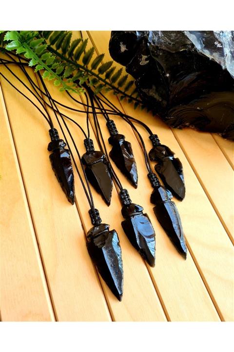 Singincraft Obsidyen-dragon Glass Ok Ucu Kolye