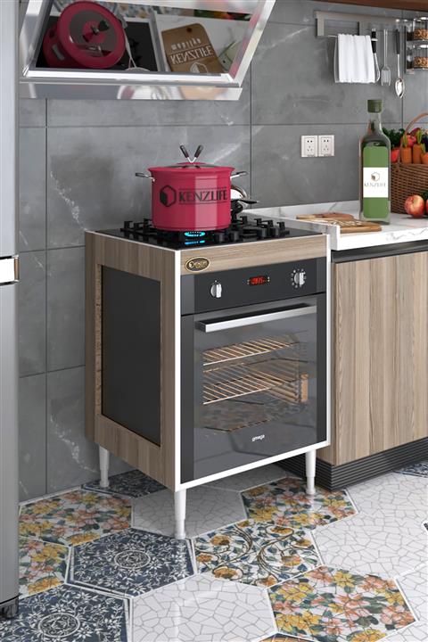 Kenzlife ankastre modülü kabini galyum crd fırın ocak dolabı ayarlı ayaklı