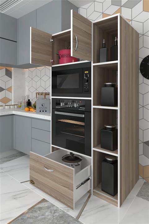 Kenzlife Fırın Dolabı Makbule Crd 180*90*56 Mutfak Çekmeceli Ayaklı Banyo Kiler Ofis