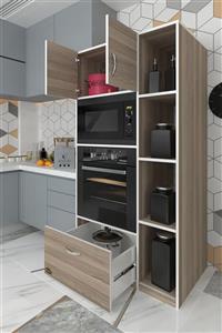 Kenzlife Fırın Dolabı Makbule Crd 180*90*56 Mutfak Çekmeceli Ayaklı Banyo Kiler Ofis