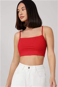 Imoda Kadın Kırmızı Ip Askılı Crop Top Büstiyer